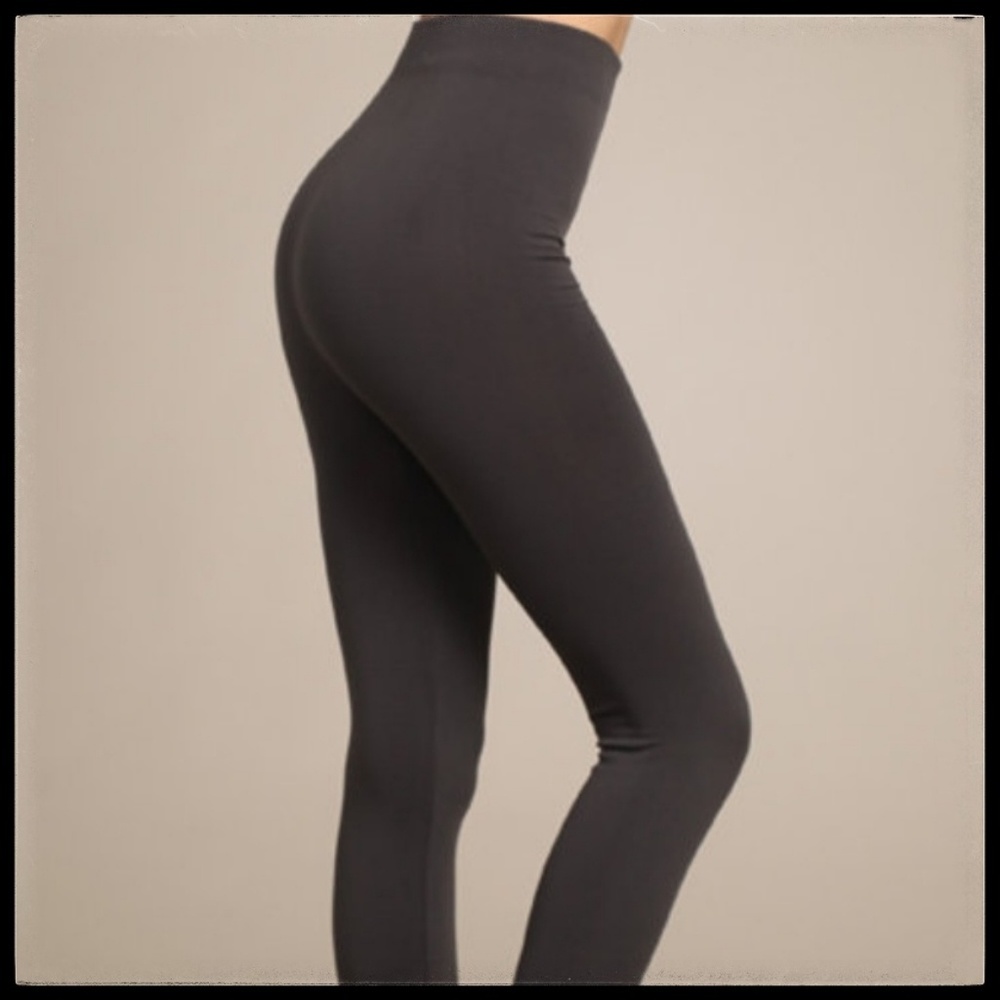 Fleece Leggings, Charcoal Grey, OS, NIP - Picture 2 of 7